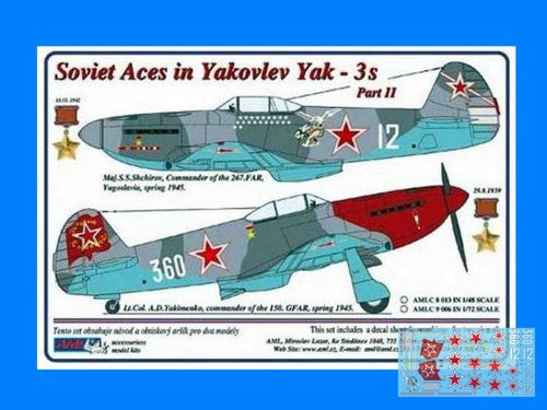 AML AMLC8013 1:48 Soviet Aces in Yakovlev Yak-3's 2 decal versions : Part II