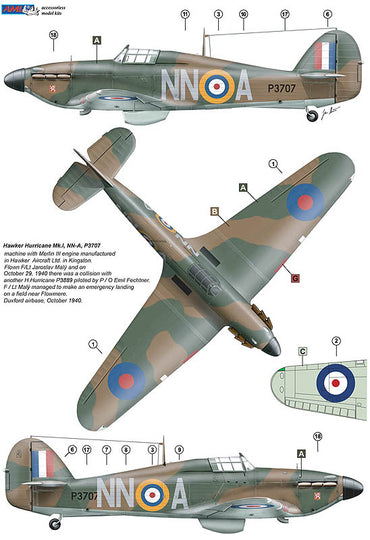 AML AMLC8041 1:48 310th Squadron RAF, Part II/Hawker Hurricane Mk.I NN@A & NN@P