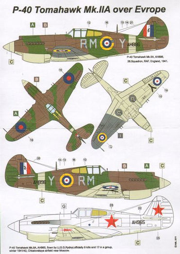 AML AMLC9004 1:72 Curtiss P-40B Tomahawk Mk.IIA over Europe x 2