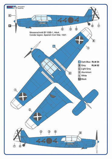 AML AMLC9040 1:72 Messerschmitt Bf-108B-1 Condor Legion in Spain 1937/1938