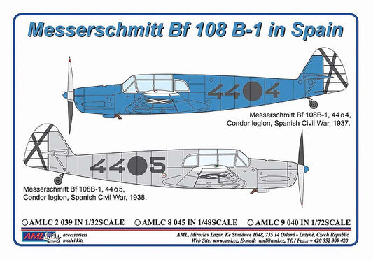 AML AMLC9040 1:72 Messerschmitt Bf-108B-1 Condor Legion in Spain 1937/1938