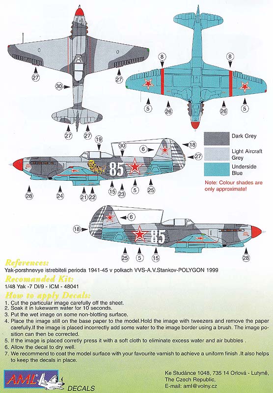 AML AMLD48001 1:48 Yakovlev Yak-9 Stalin's Eagles Part 2.