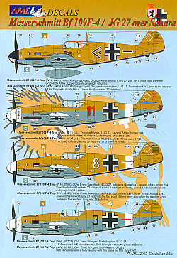 AML AMLD48007 1:48 Bf-109F-4 Tropical JG 27 Sahara