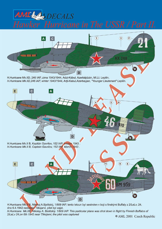AML AMLD72010 1:72 Hawker Hurricanes in Soviet service Part 2.