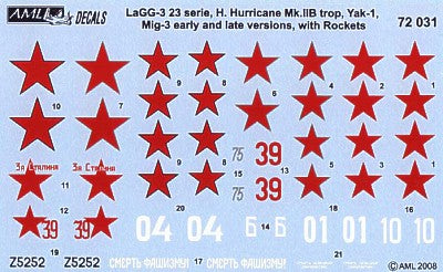 AML AMLD72031 1:72 Red Devils with Rockets Pt.III Decals+PE set