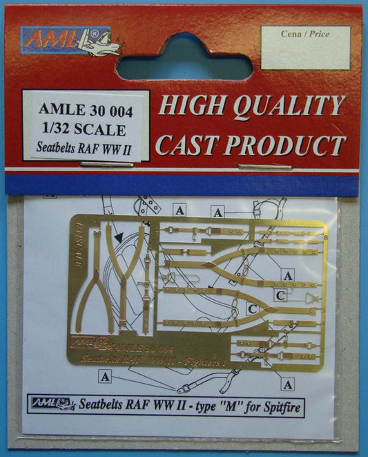 AML AMLE3004 1:32 seatbelts RAF WWII type 'M' for Supermarine Spitfire