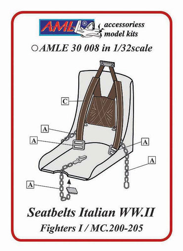 AML AMLE3008 1:32 Macchi C.200 or MC.205 -seatbelts Italian