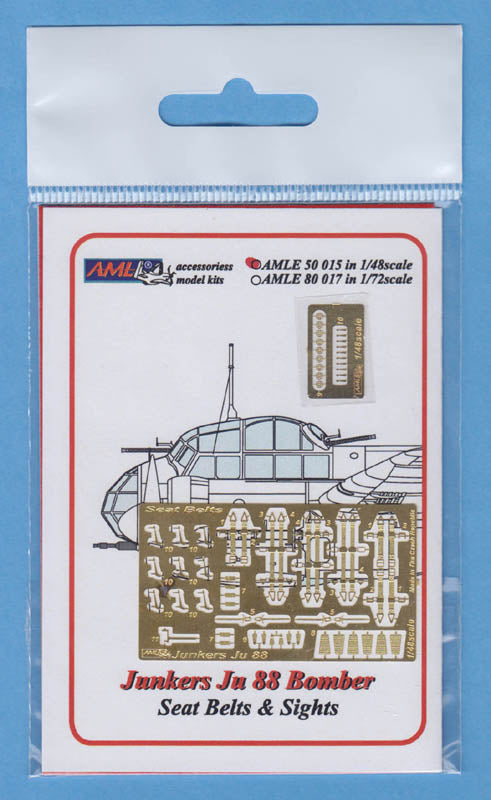AML AMLE5015 1:48 Junkers Ju-88 Bomber " seatbelts and gun sights