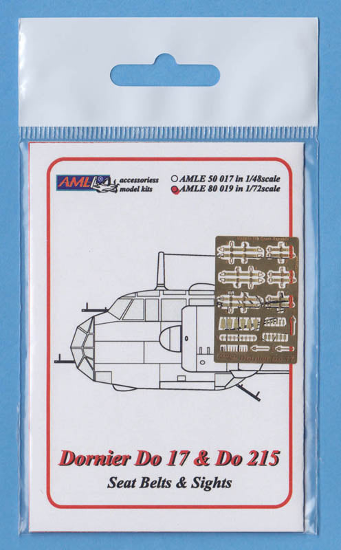 AML AMLE8019 1:72 Dornier Do-17 and Do-215 " seatbelts and gun sights