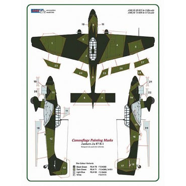 AML AMLM49033 1:48 Junkers Ju-87B-1 'Stuka' camouflage pattern paint mask