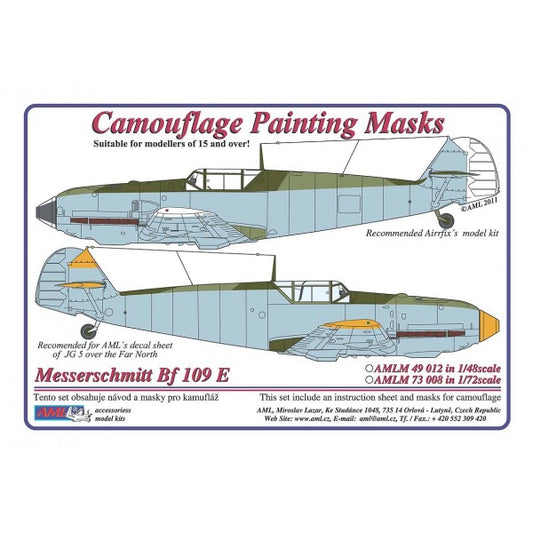 AML M49012 Bf-109E Late Version Camouflage Paint Masks 1:48