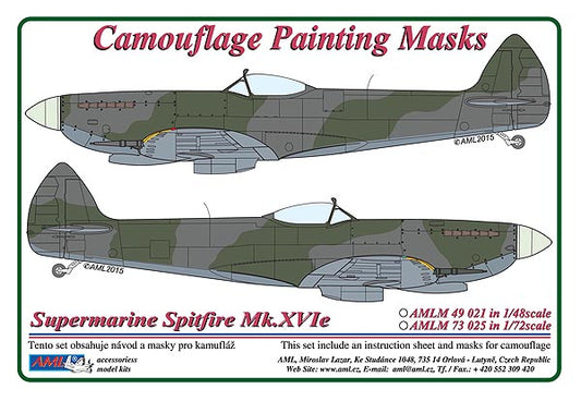 AML AMLM49021 1:48 Supermarine Spitfire Mk.XVIe camouflage pattern paint masks