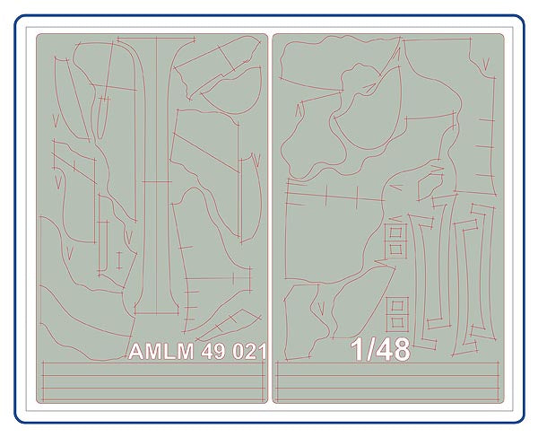 AML AMLM49021 1:48 Supermarine Spitfire Mk.XVIe camouflage pattern paint masks