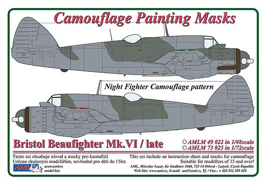 AML M49022 Bristol Beaufighter Mk.VI Night Fighter Masks 1:48