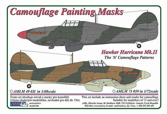 AML AMLM49031 1:48 Hawker Hurricane Mk.II The "A" camouflage pattern paint masks