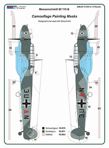 AML AMLM73044 1:72 Messerschmitt Bf-110 B