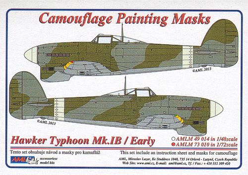 AML M73010 Hawker Typhoon Mk.Ib Early Camouflage Paint Masks 1:72