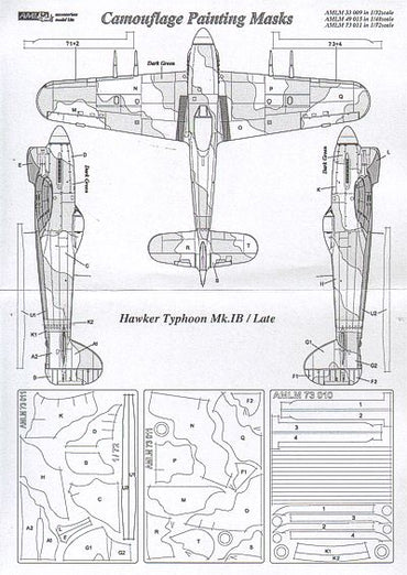 AML AMLM73011 1:72 Hawker Typhoon Mk.Ib/Late version camouflage masks