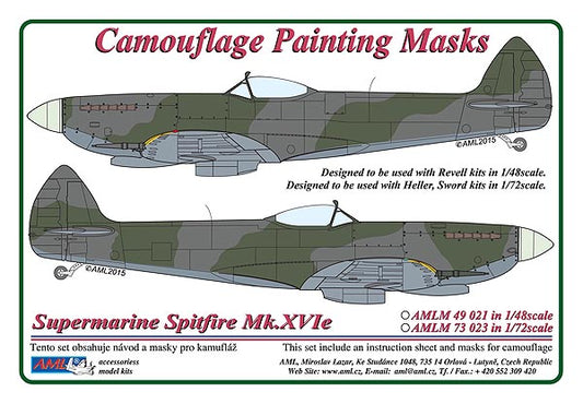 AML AMLM73023 1:72 Supermarine Spitfire Mk.XVIe camouflage pattern paint masks