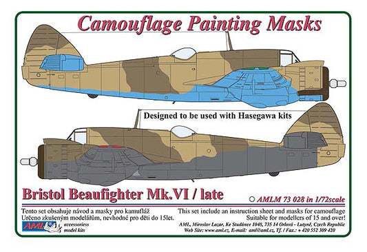 AML AMLM73029 1:72 Bristol Beaufighter Mk.X camouflage pattern paint masks