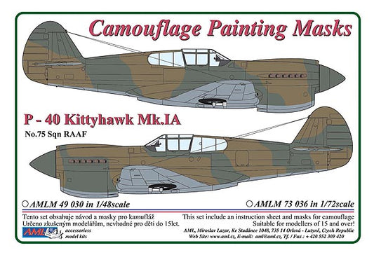 AML AMLM73036 1:72 Curtiss P-40 Kittyhawk Mk.Ia RAAF camouflage masks