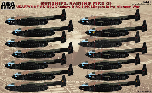 AOA 14401 Fairchild AC-119G/K Shadow & Stinger Vietnam Decals 1:144