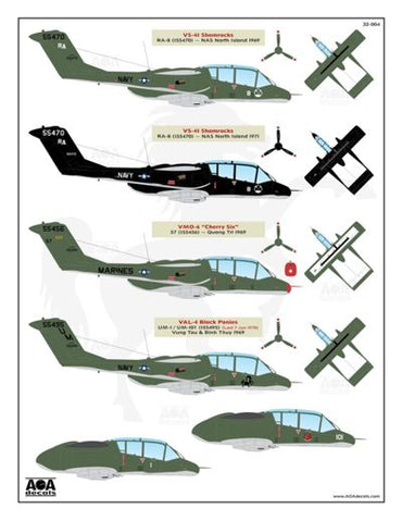 AOA 32004 OV-10A Bronco Black Ponies Vietnam War Decals 1:32