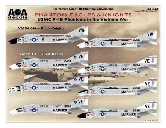 AOA 32022 USMC F-4B Phantom Vietnam War Decals (for Tamiya) 1:32