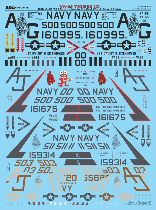 AOA Decals AOA32024 1:32 VA-65 TIGERS