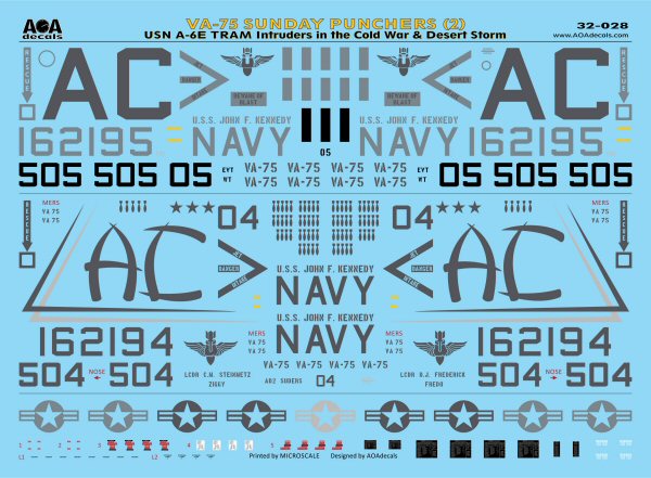 AOA Decals AOA32028 1:32 VA-75 SUNDAY PUNCHERS