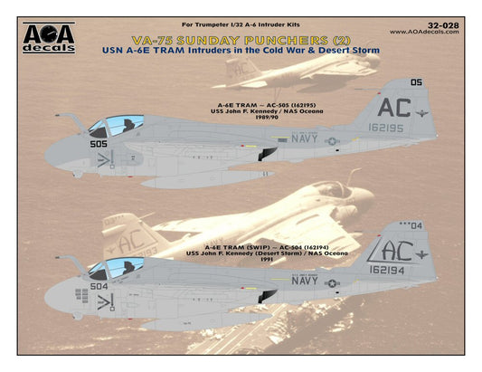 AOA Decals AOA32028 1:32 VA-75 SUNDAY PUNCHERS