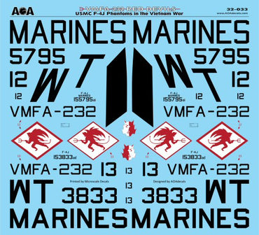 AOA Decals AOA32033 1:32 VMFA-232 Red Devils