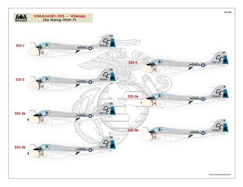 AOA 48001 USMC A-6A Intruder Vietnam Decals Beach-Based 1:48