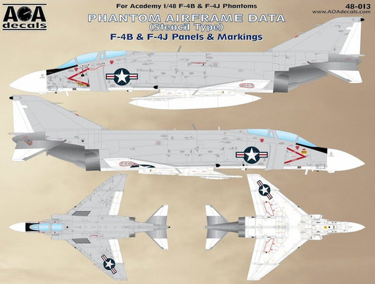 AOA Decals AOA48013X 1:48 McDonnell F-4B/F-4J PHANTOM AIRFRAME DATA