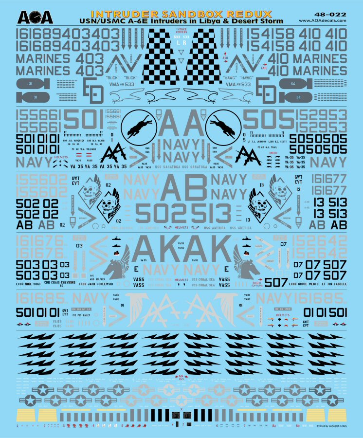 AOA Decals AOA48022 1:48 Grumman Intruder Sandbox Redux