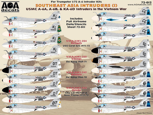 AOA Decals AOA72012 1:72 SOUTHEAST ASIA Grumman INTRUDERS