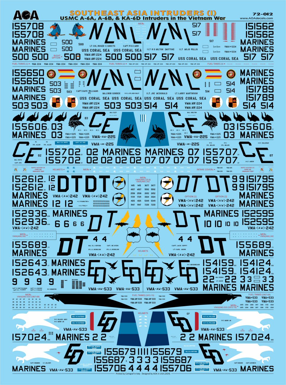 AOA Decals AOA72012 1:72 SOUTHEAST ASIA Grumman INTRUDERS
