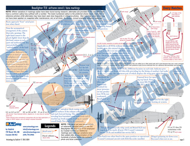 Aviaeology AOD48S02M1 1:48 Bristol Beaufighter airframe stencil/data markings