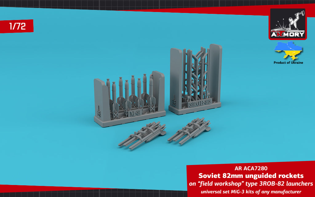 Armory 7280 82mm M-8 Unguided Rockets Field Launchers 1:72