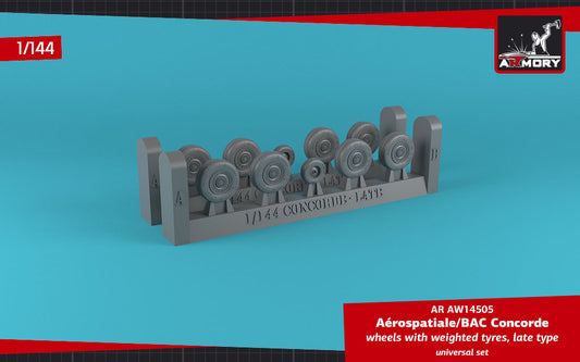 Armory ARAW14505 1:144 Aerospatiale Concorde wheels with weighted tires, late