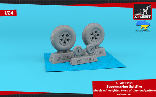 Armory 24404 Spitfire Mk.IXc Diamond Pattern Weighted Wheels 1:24