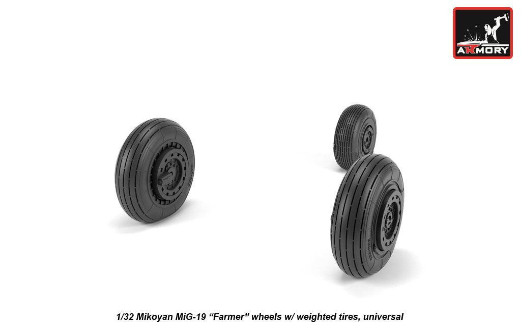 Armory 32012 Mikoyan MiG-19 Farmer Weighted Wheels 1:32