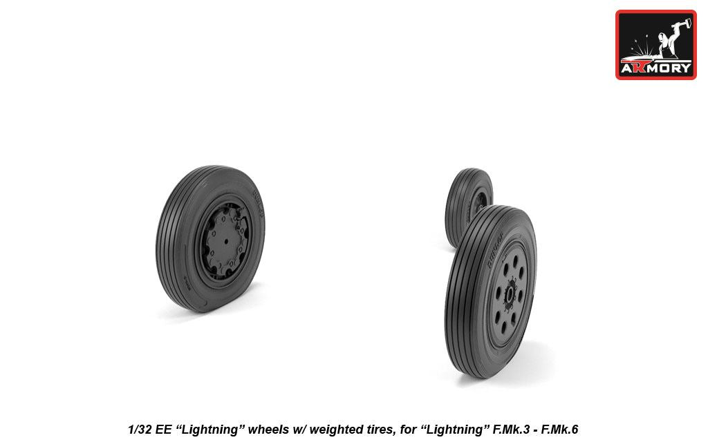 Armory 32402 Lightning F.3/F.2A/F.6 Late Weighted Wheels 1:32