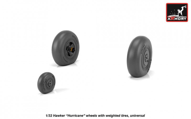 Armory ARAW32403 1:32 Hawker Hurricane wheels with weighted tires/tyres