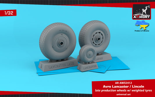 Armory ARAW32412 1:32 Avro Lancaster/Lincoln wheels late type with Wtd tyres