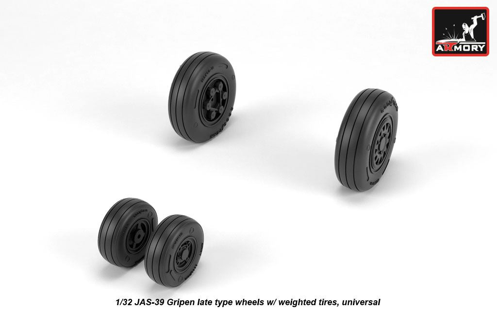 Armory ARAW32503 1:32 Saab JAS-39 "Gripen" wheels with weighted tires, late