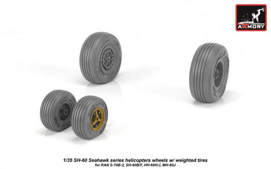 Armory ARAW35302 1:35 Sikorsky SH-60 Seahawk wheels with weighted tires/tyres