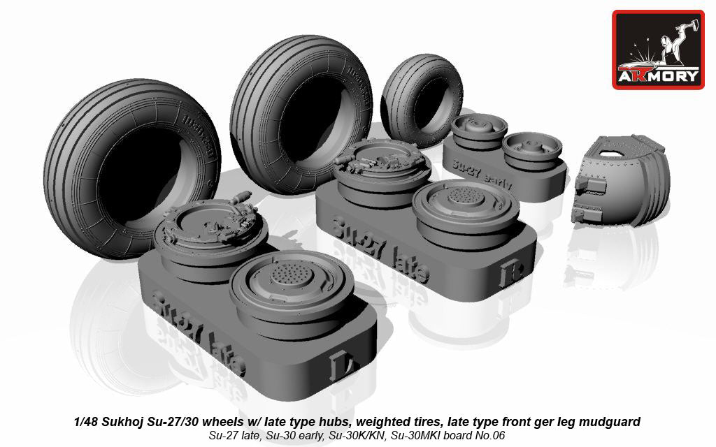 Armory 48021 Su-27/Su-30 Late Hub Weighted Wheels 1:48