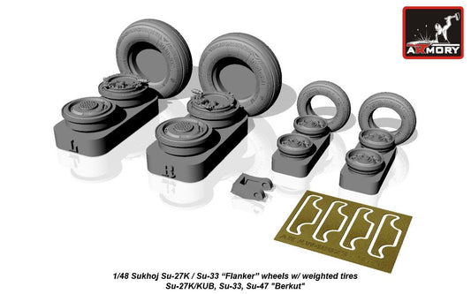 Armory 48023 Sukhoi Su-27K/Su-33 Weighted Wheels 1:48
