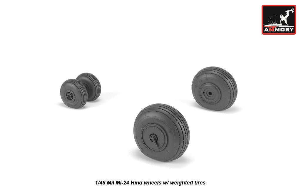 Armory 48031 Mil Mi-24 Hind D/V/Mi-35 Weighted Wheels 1:48